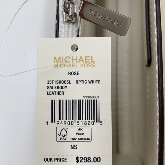 MICHAEL KORS ROSE SMALL LEATHER XBODY OPTIC WHITE - Picture 15 of 16
